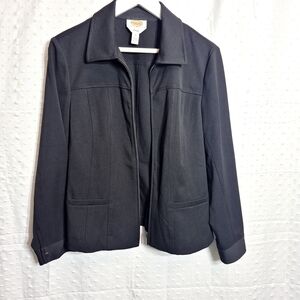 Talbots Classic Black Women's Jacket Size Petite 12